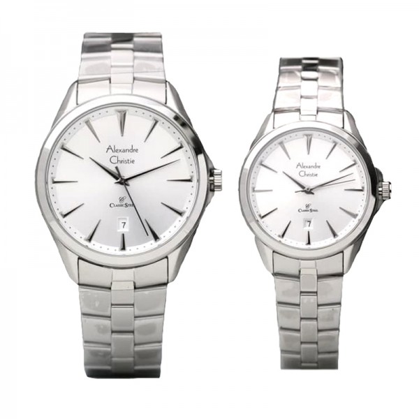 Alexandre Christie AC 8620 Silver White Couple